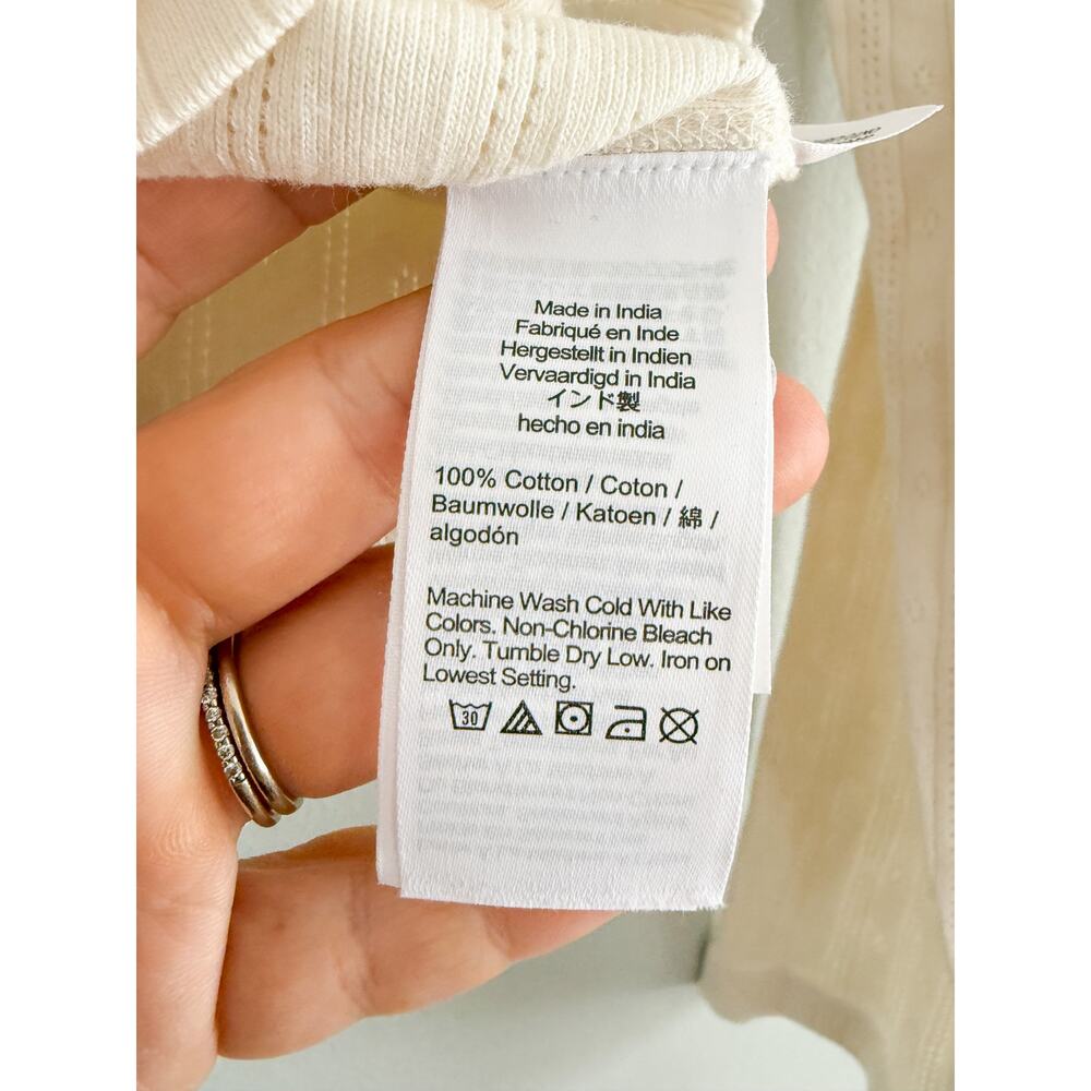 Madewell | NWT Pointelle-Knit Cardigan Top Vintage Ivory | Sz XS - Picture 8 of 10